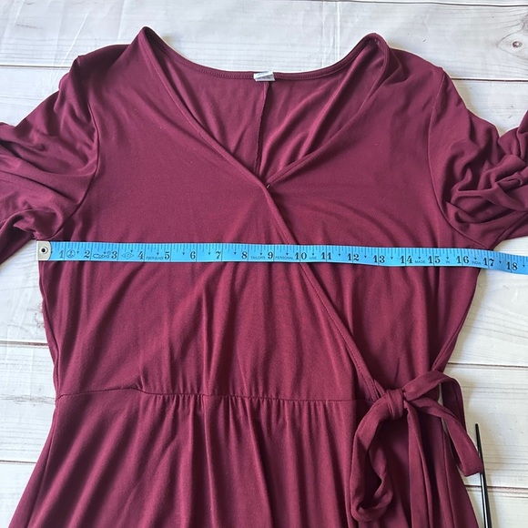 Old Navy Maroon Wrap Dress |Size M 
Office Party Dressy Casual Church Date Night - Picture 5 of 6